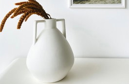 Aberto Design Jarrón de Cerámica Blanco CY0129